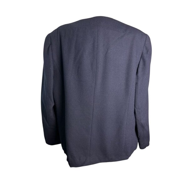 Rena Rowan for SAVILLE Navy Blue Double Breasted Blazer Jacket Y2K Womens SZ 18W - Picture 6 of 6